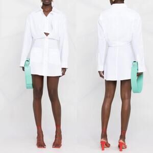NWT Jacquemus Le Splash White La Robe Baunhilha Mini Shirt Dress